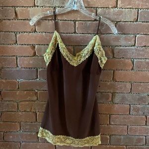 Brown with Beige Trim Cami